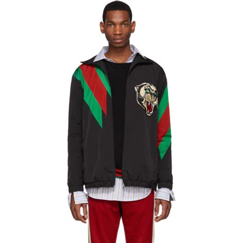 gucci black panther jacket|gucci leather jacket online.